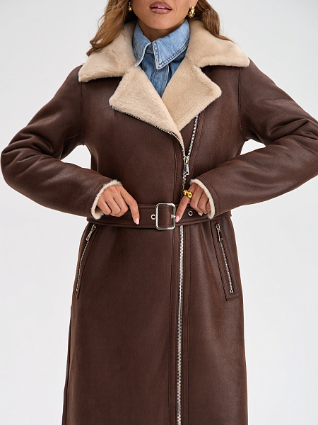 Дубленка LAWINTER  модель 34499, цвет Коричневый