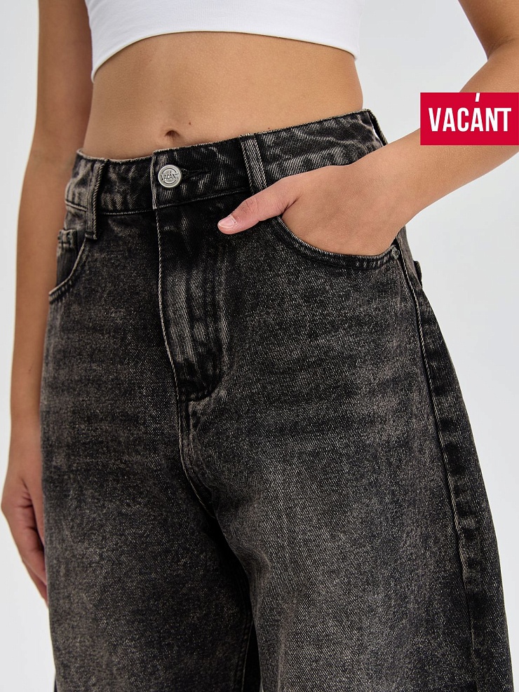 Джинсы для девочки демисезонные VACANT, грязные серые, модель 105430