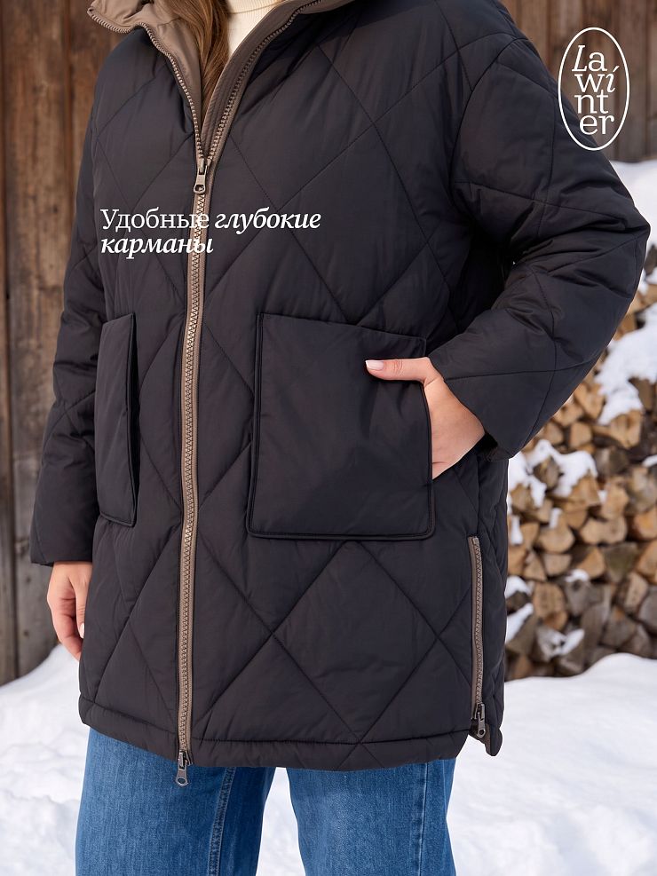 Куртка женская зимняя LAWINTER, черная, модель 86313
