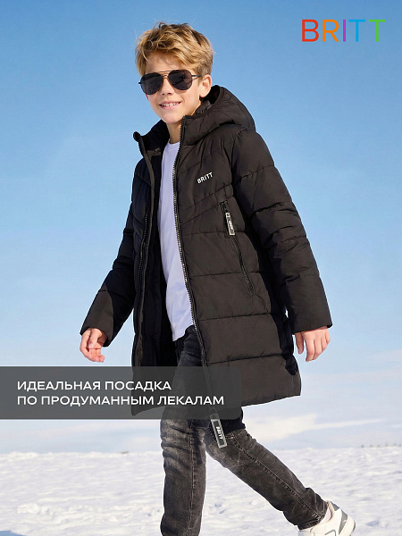 Куртка для мальчика зимняя BRITT, черная, модель 65522