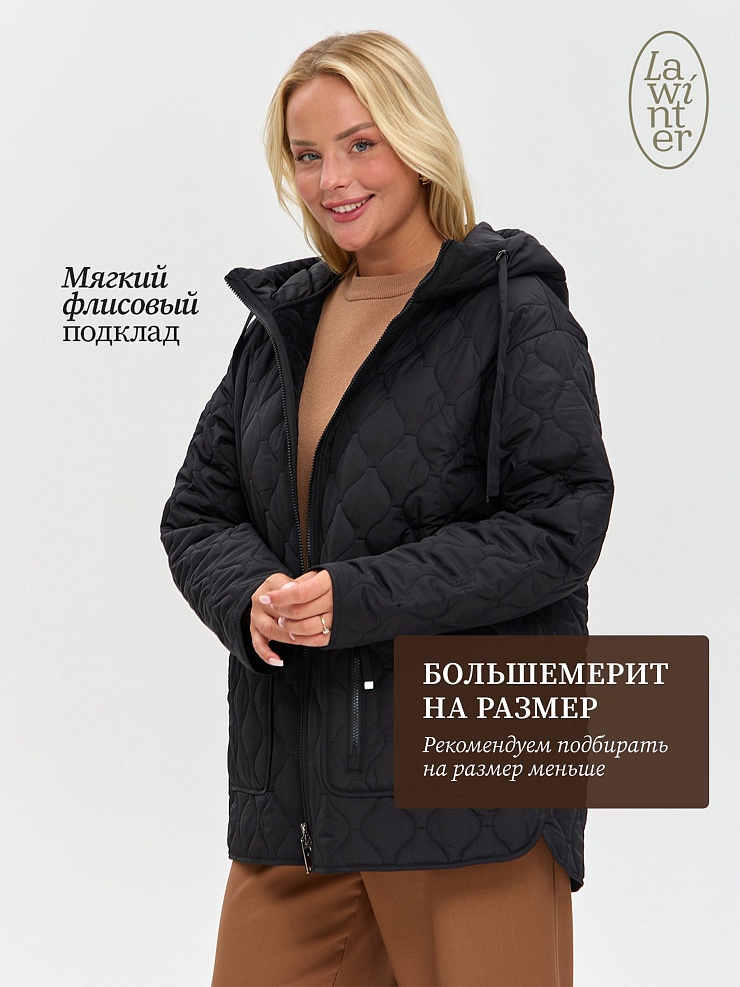Куртка женская демисезонная LAWINTER, черная, модель 83594