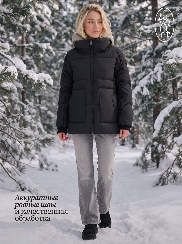 Куртка женская зимняя LAWINTER, черная, модель 86538