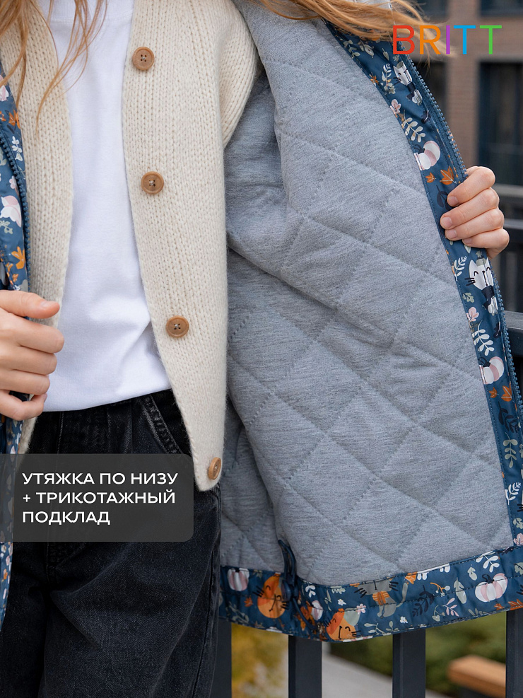 Куртка для девочки демисезонная BRITT, графит, модель 64412