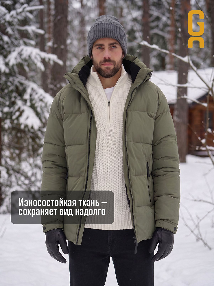 Куртка мужская зимняя GRIZMAN, серо-зеленая, модель 72684