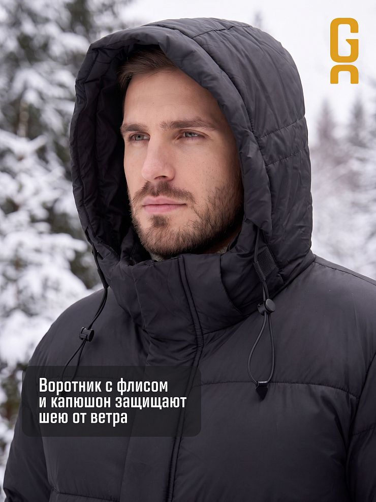 Пуховик мужской зимний GRIZMAN, черный, модель 76438