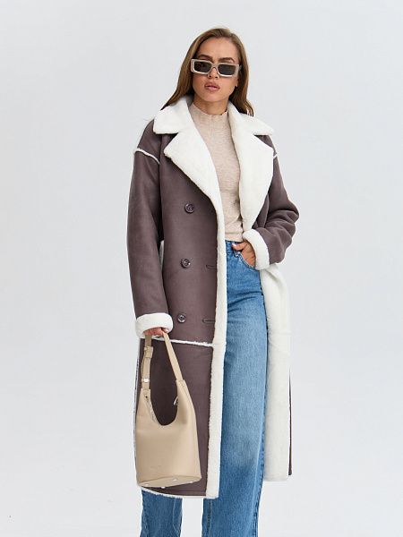 Дубленка LAWINTER  модель 34419, цвет Серый