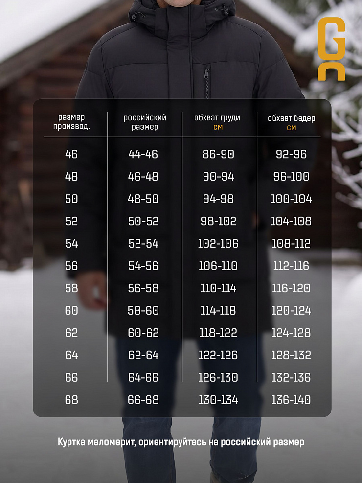 Куртка мужская зимняя GRIZMAN, черная, модель 73853
