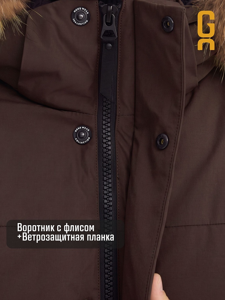 Парка мужская зимняя GRIZMAN, коричневая, модель 73594