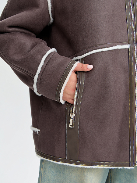 Дубленка LAWINTER  модель 35860, цвет Серый