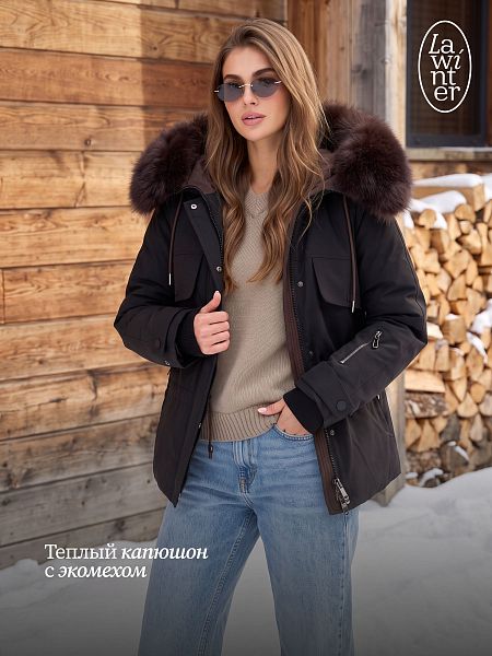 Куртка женская зимняя LAWINTER, черная, модель 86261