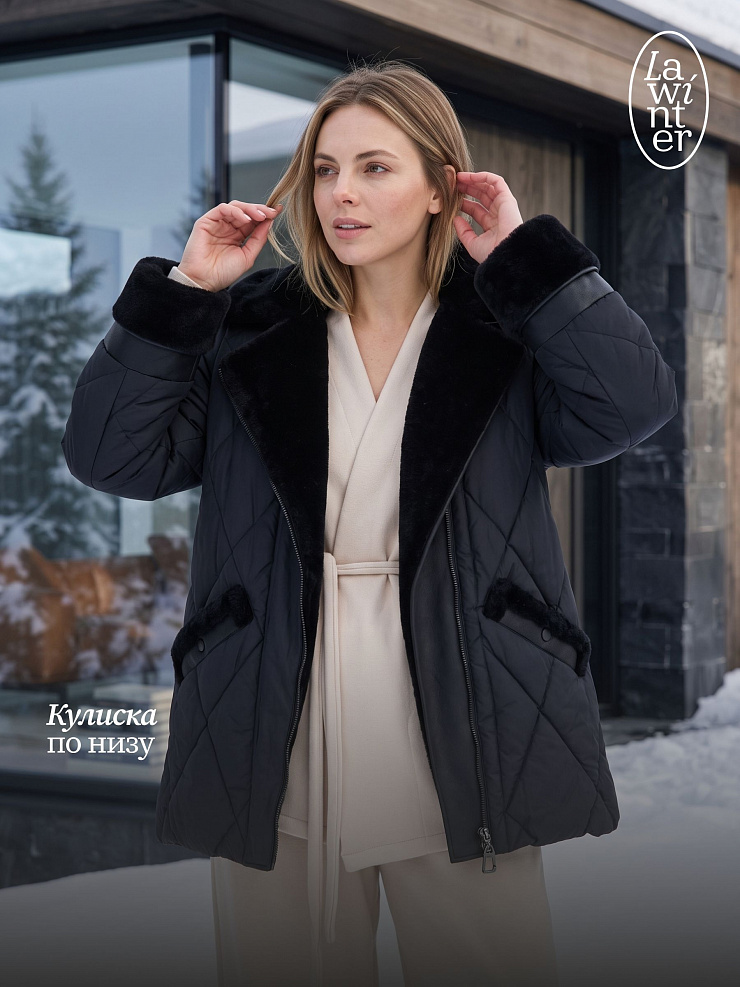 Куртка женская зимняя LAWINTER, черная, модель 8535