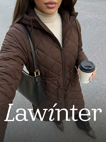 Куртка женская демисезонная LAWINTER, коричневая, модель 85355