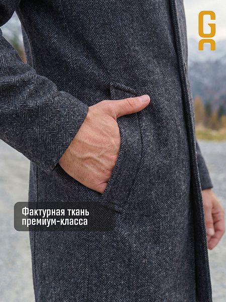 Пальто мужское осеннее GRIZMAN, темно-серое, модель 73931