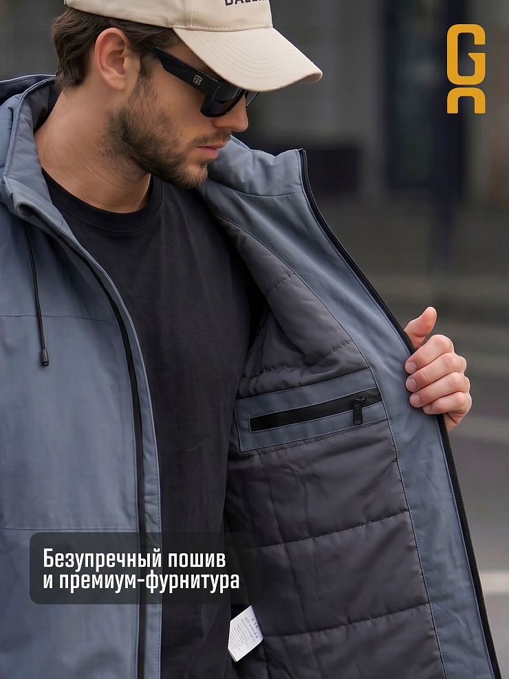 Куртка мужская демисезонная GRIZMAN, серая, модель 73802