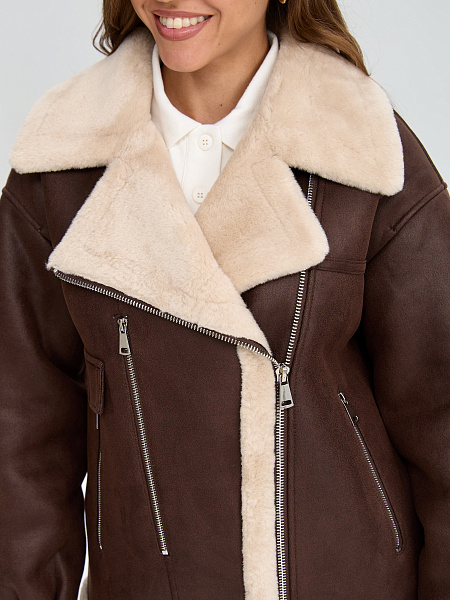 Дубленка LAWINTER  модель 35204, цвет Коричневый