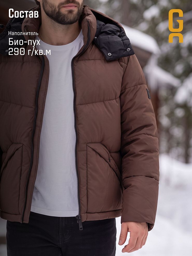 Куртка мужская зимняя GRIZMAN, коричневая, модель 76293