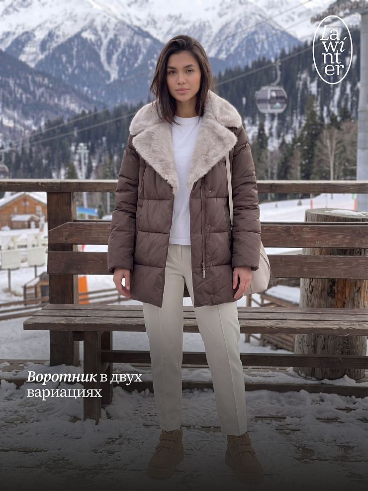 Куртка женская зимняя LAWINTER, капучино, модель 84739
