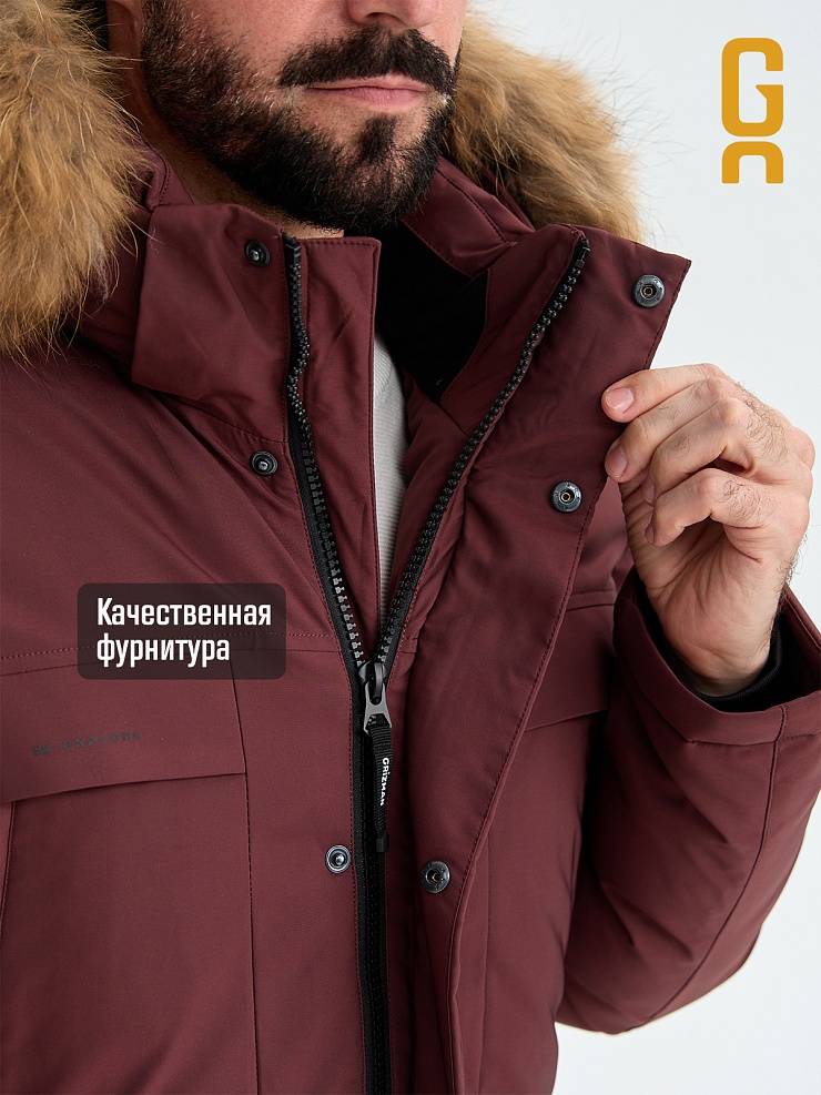 Куртка мужская зимняя GRIZMAN, темно-бордовая, модель 73837