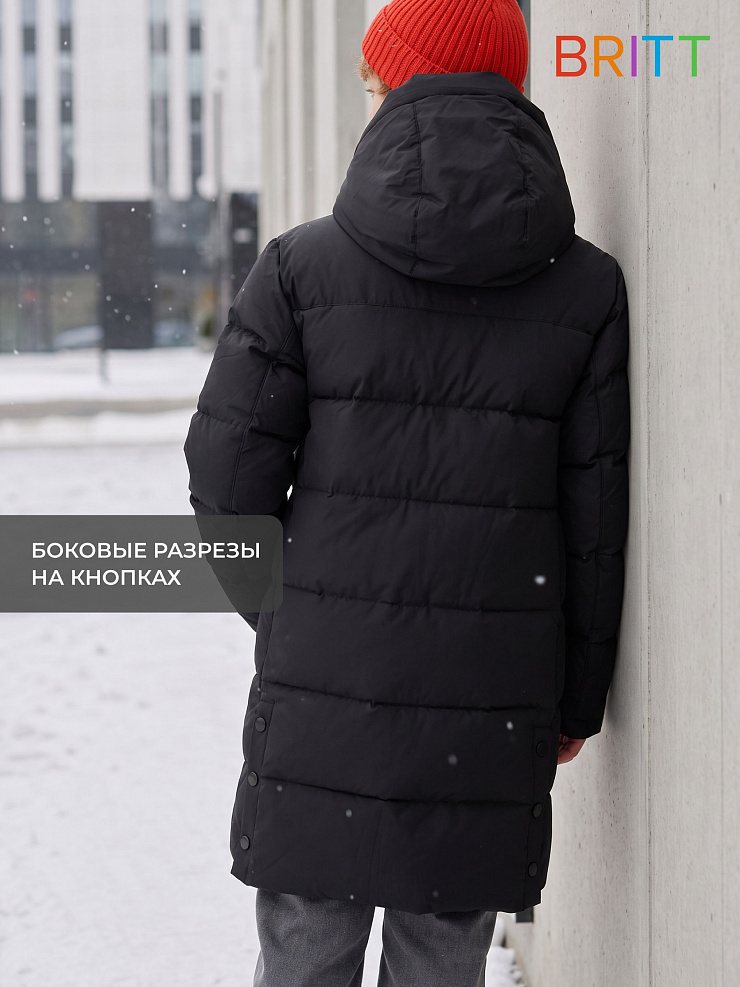 Куртка для мальчика зимняя BRITT, черная, модель 65145