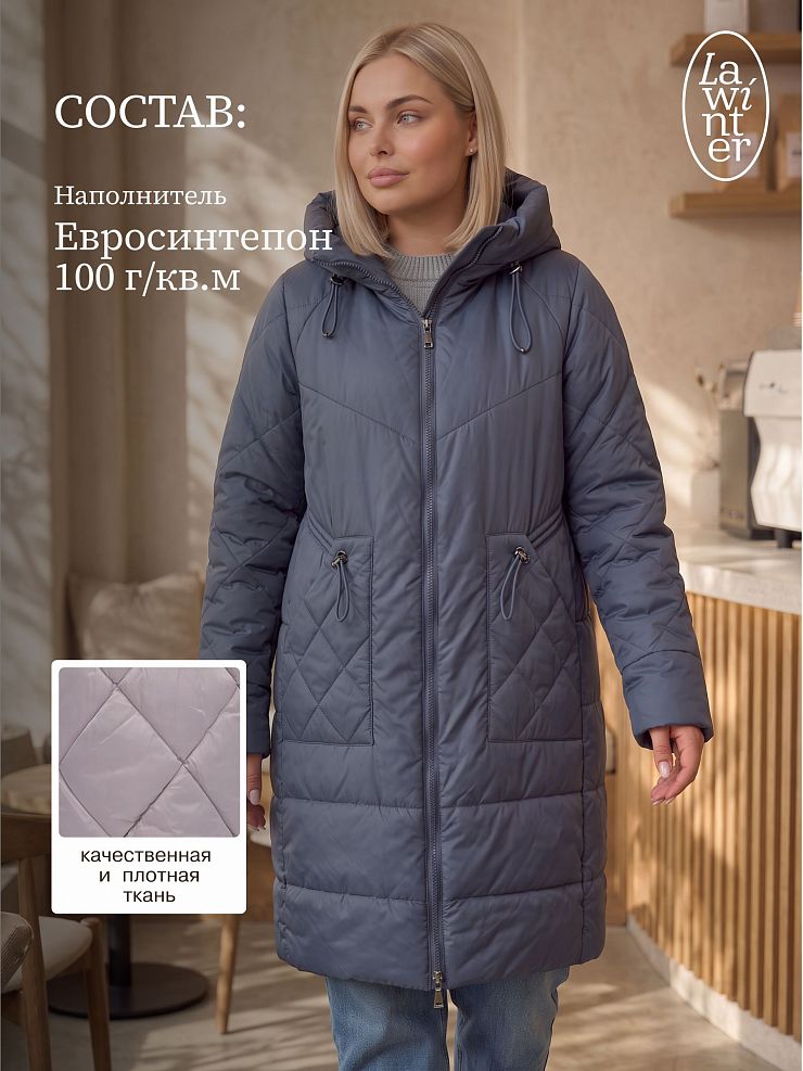 Пальто женское демисезонное LAWINTER, джинсовое, модель 84844