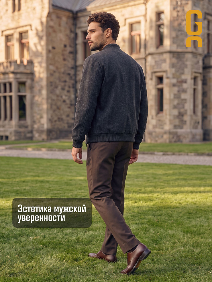 Бомбер мужской осенний GRIZMAN, черно-серый, модель 76318