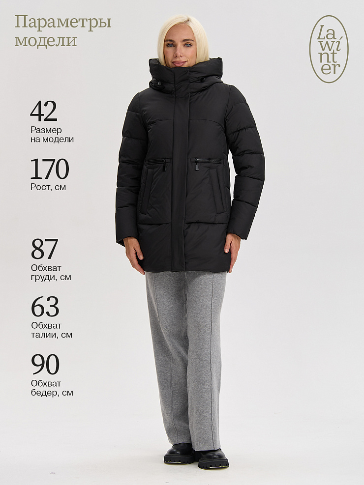 Куртка женская зимняя LAWINTER, черная, модель 85780