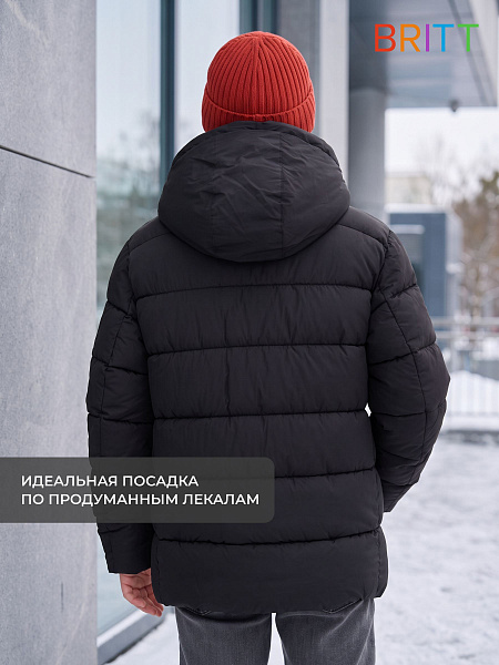Куртка для мальчика зимняя BRITT, черная, модель 66121