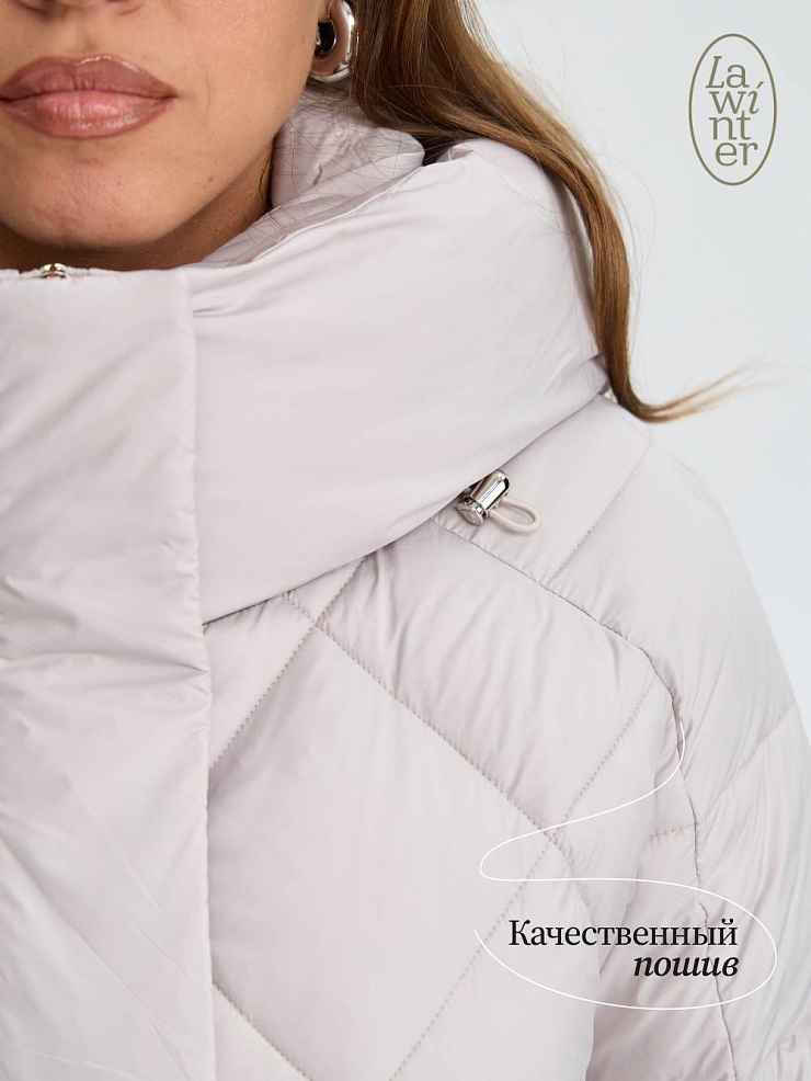 Пуховик женский зимний LAWINTER, молочный, модель 84944