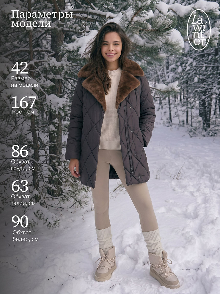 Куртка женская зимняя LAWINTER, графит, модель 85361