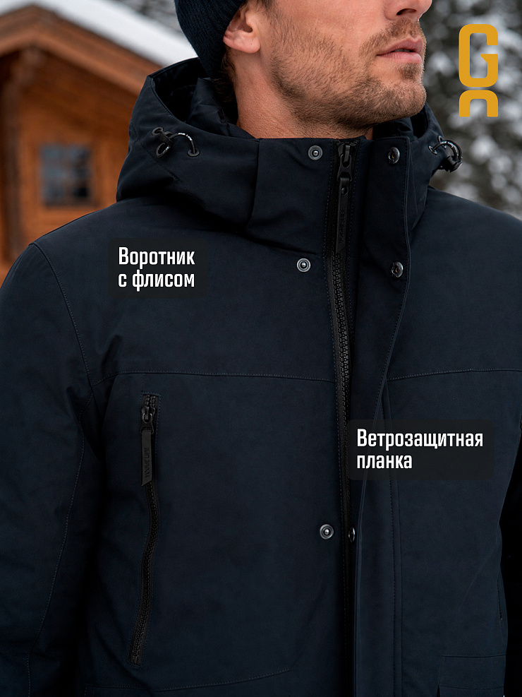 Парка мужская зимняя GRIZMAN, темно-синяя, модель 7384