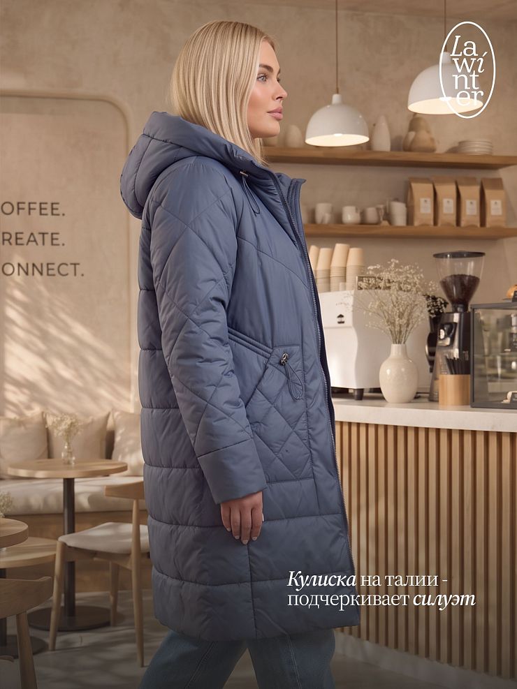 Пальто женское демисезонное LAWINTER, джинсовое, модель 84844