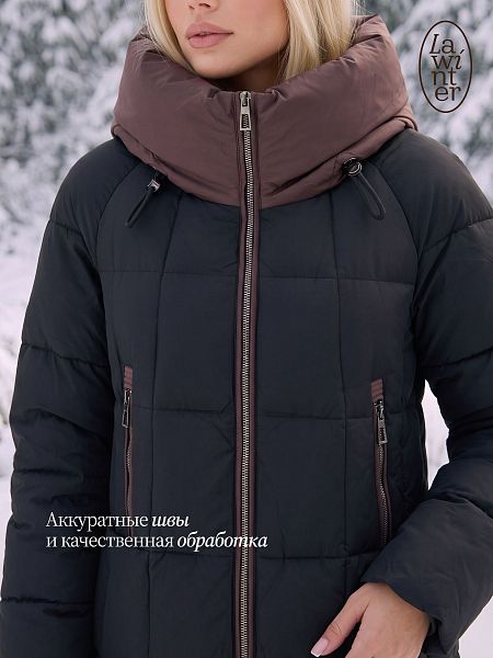 Пуховик женский зимний LAWINTER, черный, модель 86998