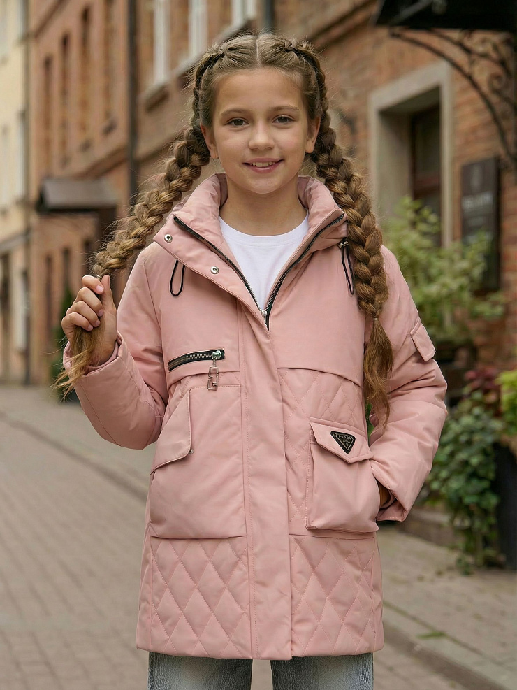 Куртка для девочки демисезонная BRITT, розовая, модель 63603