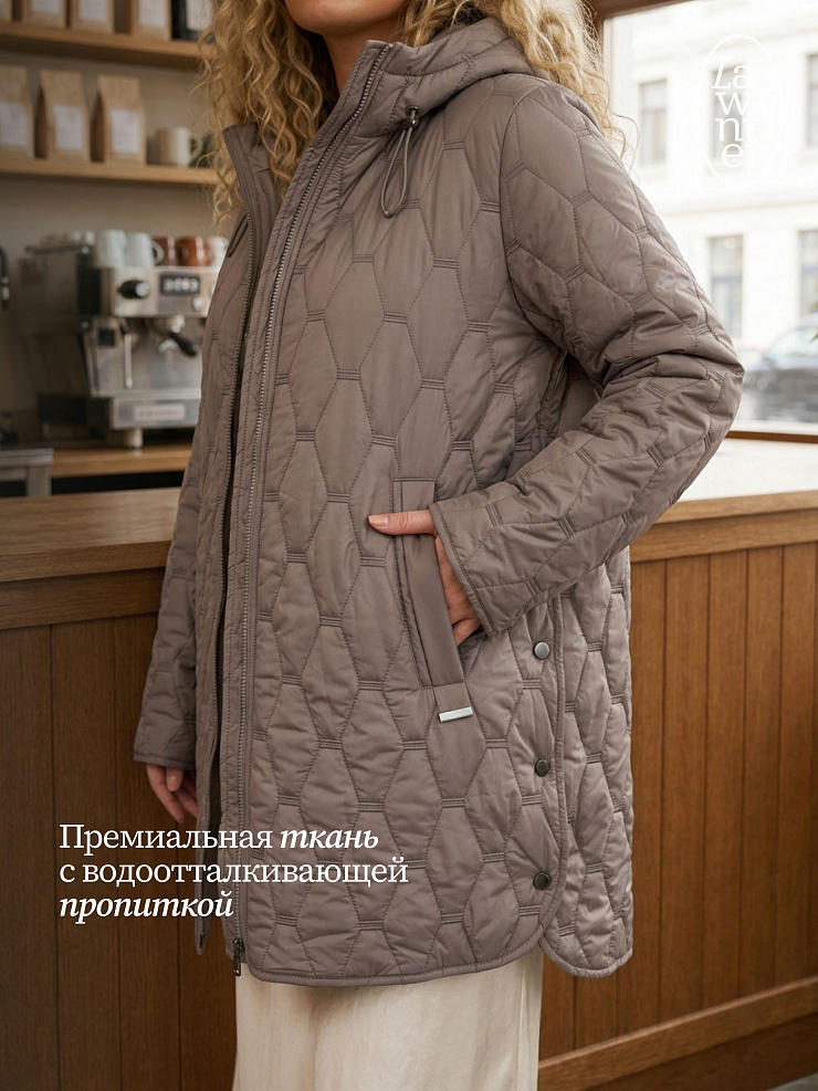 Куртка женская демисезонная LAWINTER, кофе, модель 86246