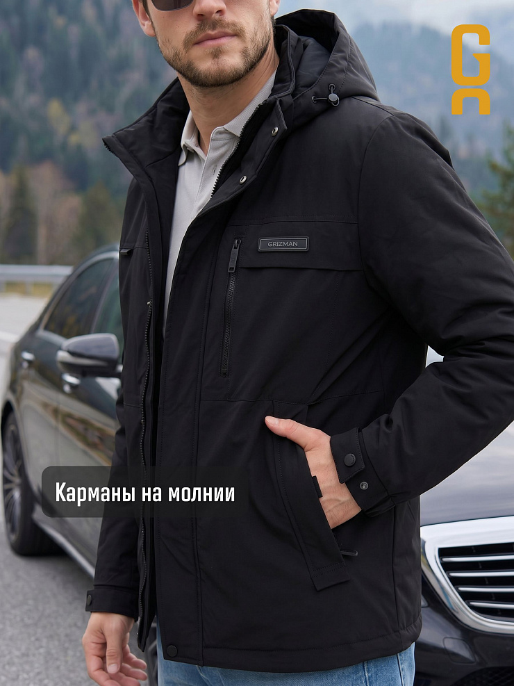 Куртка мужская демисезонная GRIZMAN, черная, модель 74919