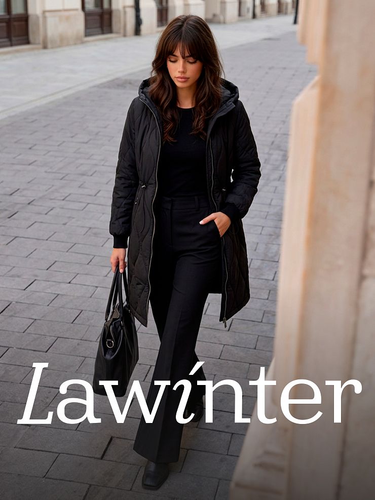 Пальто женское демисезонное LAWINTER, черное, модель 83885
