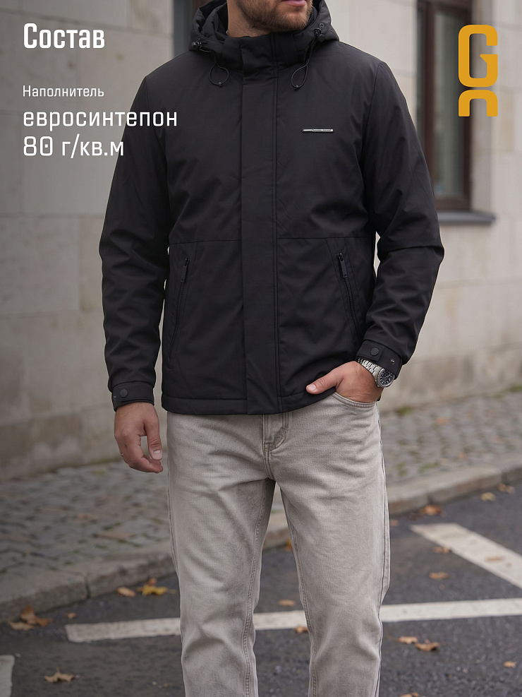 Куртка мужская демисезонная GRIZMAN, черная, модель 73529