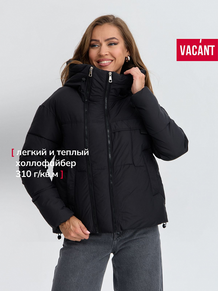 Куртка женская зимняя VACANT, черная, модель 85348