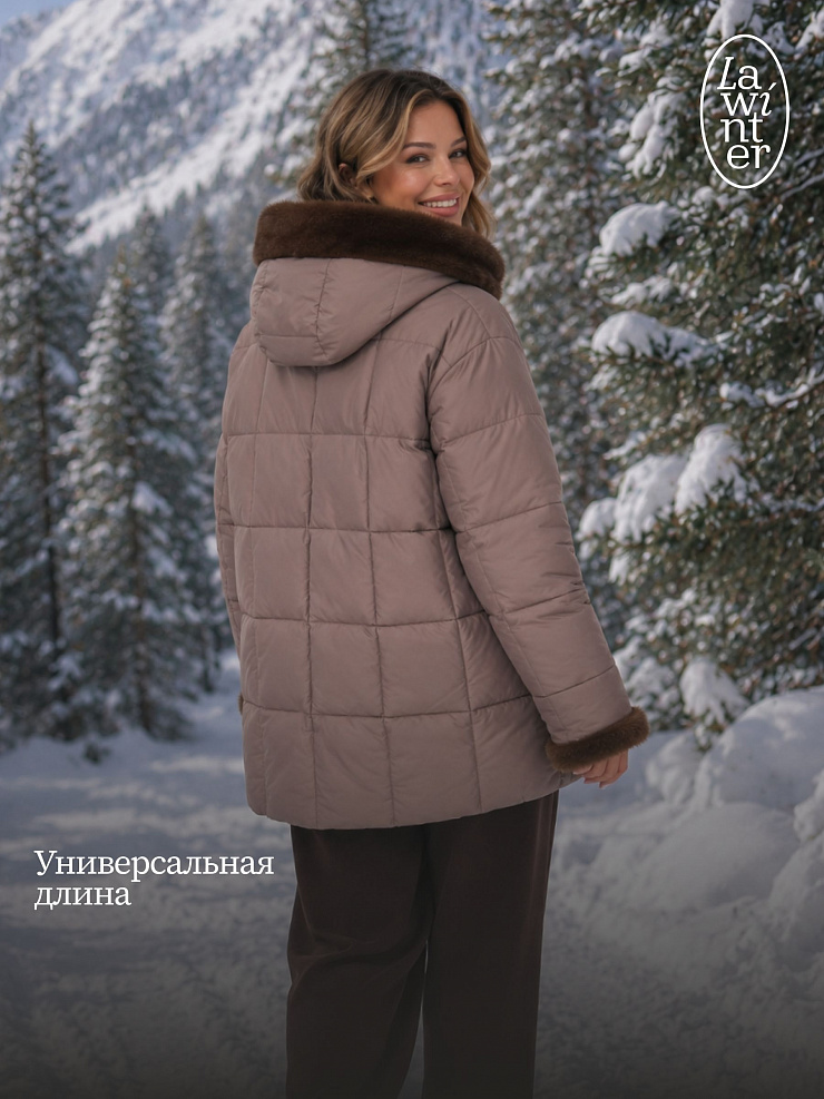 Куртка женская зимняя LAWINTER, капучино, модель 85883