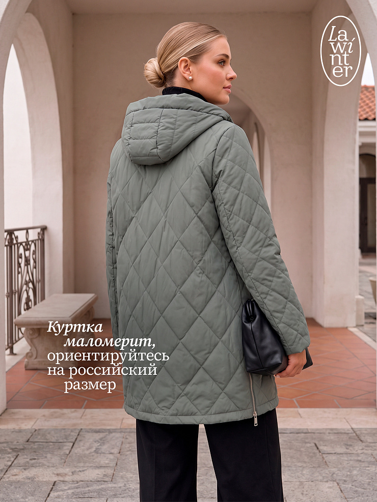 Куртка женская демисезонная LAWINTER, серый хаки, модель 82145