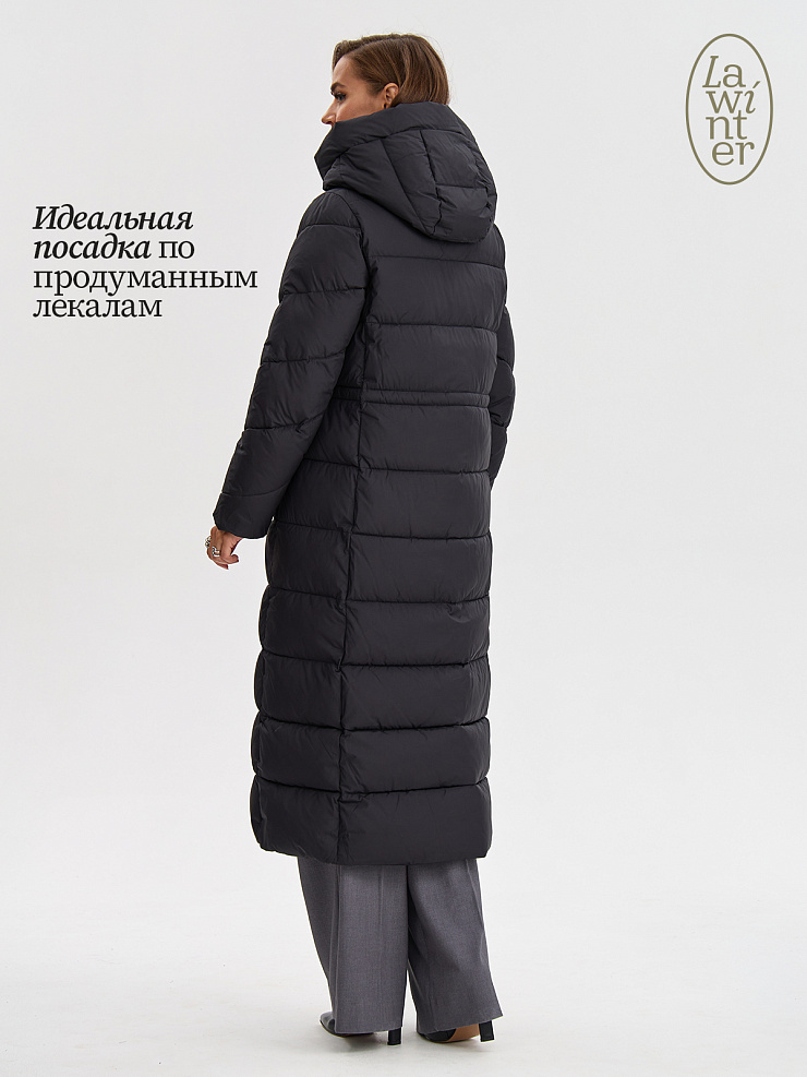Пуховик женский зимний LAWINTER, черный, модель 85834