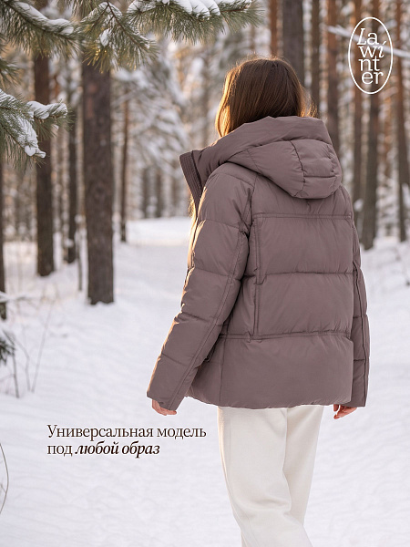 Куртка женская зимняя LAWINTER, коричневая, модель 85221