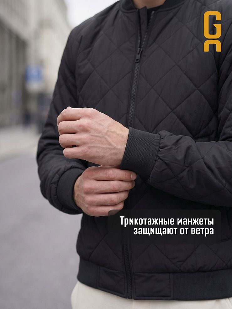 Бомбер мужской демисезонный GRIZMAN, черный, модель 72509