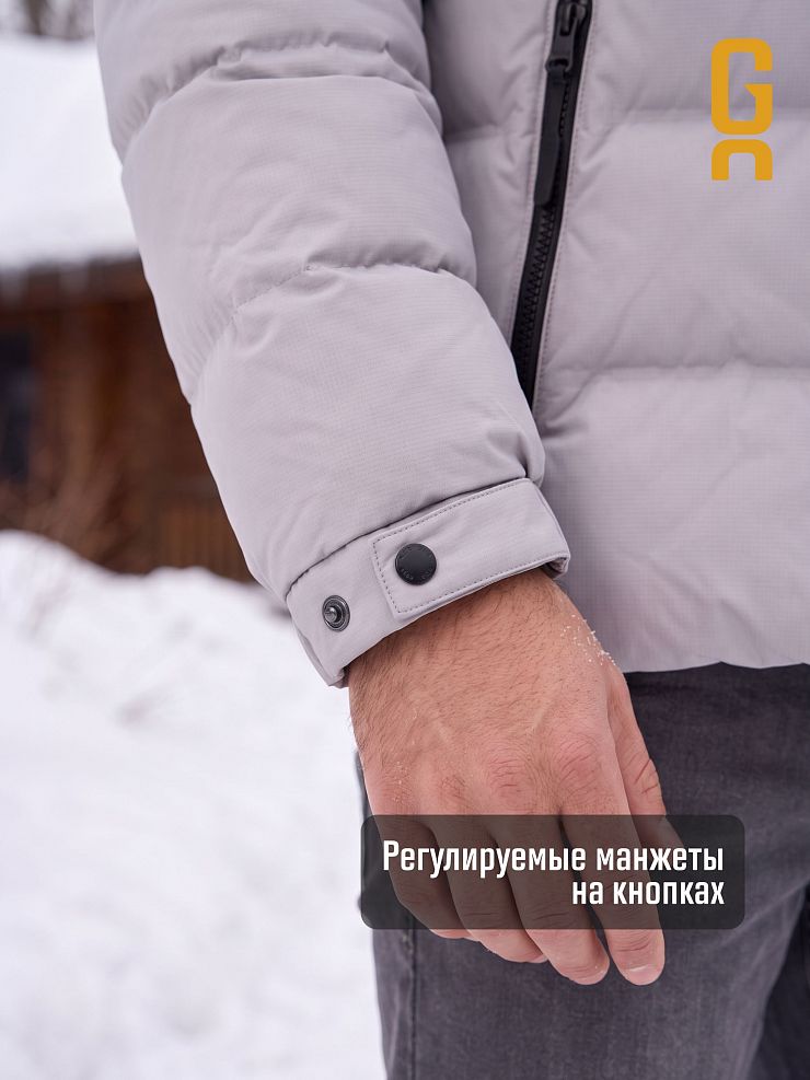Куртка мужская зимняя GRIZMAN, светло-серая, модель 76411