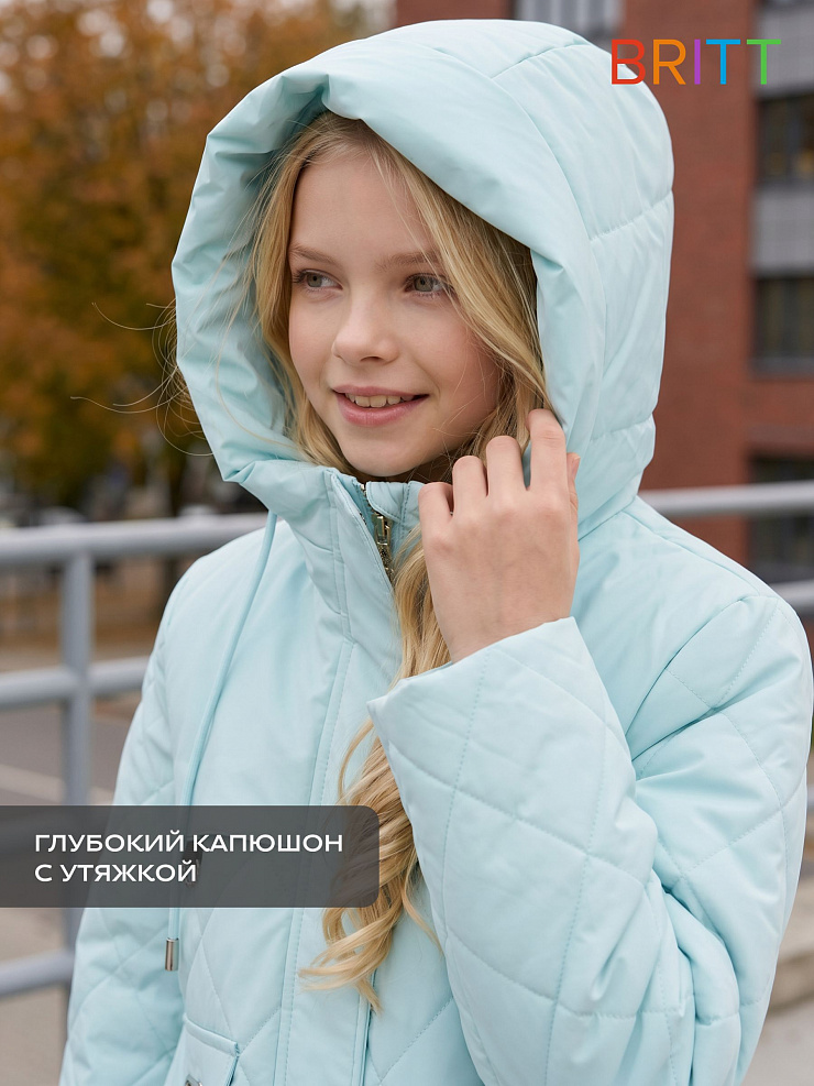 Куртка для девочки демисезонная BRITT, мята, модель 63239