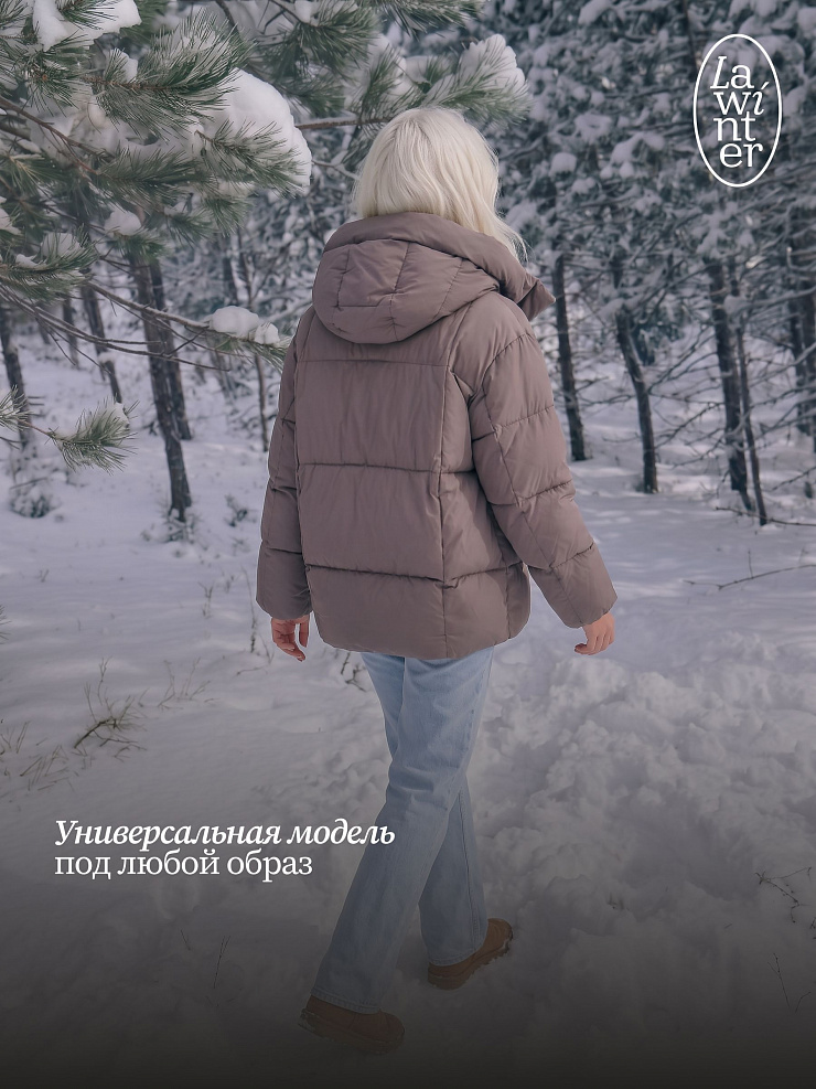 Куртка женская зимняя LAWINTER, коричневая, модель 84687