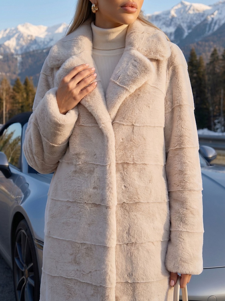 Шуба женская зимняя LAWINTER, молочная, модель 53591