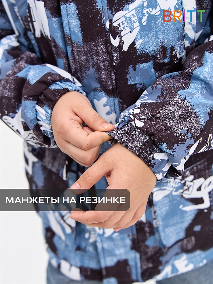 Куртка для мальчика демисезонная BRITT, серо-черная, модель 64788