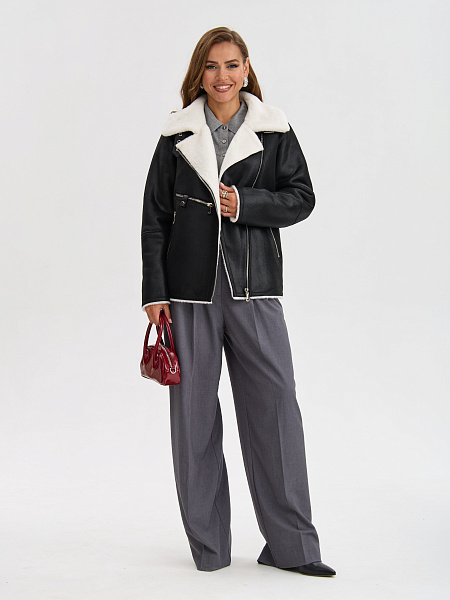 Дубленка LAWINTER  модель 3588, цвет Черно-белый