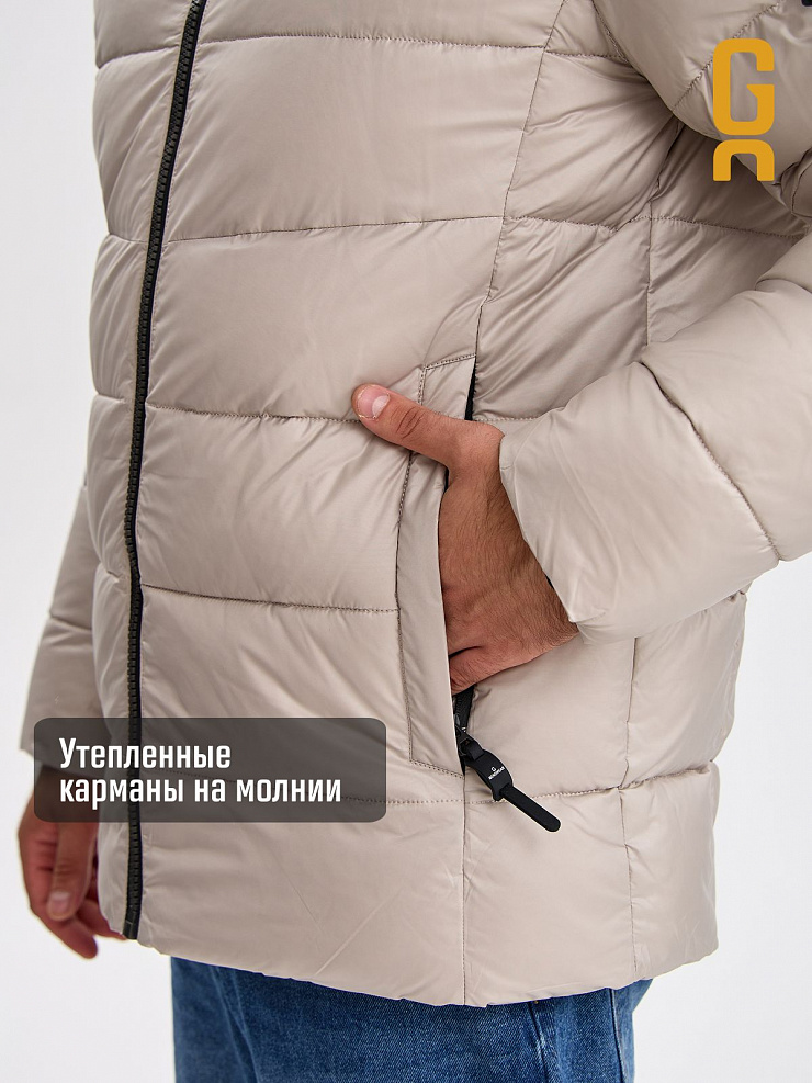 Куртка мужская зимняя GRIZMAN, бежевая, модель 73550